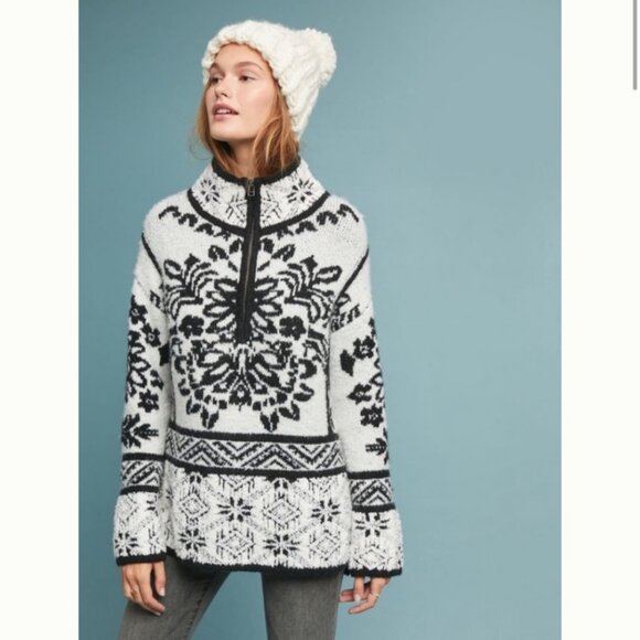 MOTH by ANTHROPOLOGIE Alaskan Half Zip Sweater - Picture 11 of 12
